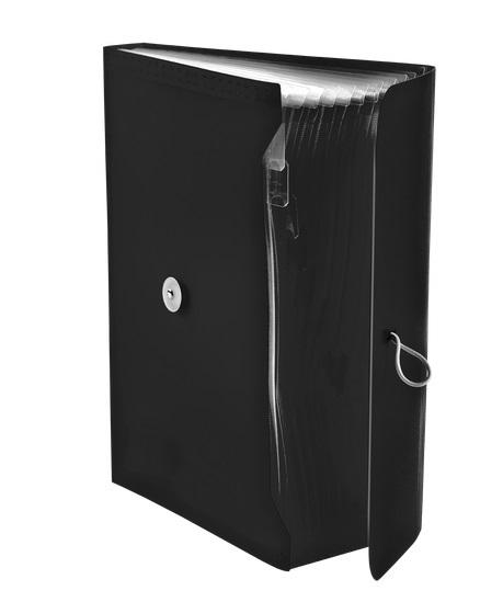 TETIS TECZKA A4 PP HARMONIJKOWA Z GUMKĄ CZARNA 13 PRZGRÓDEK BT622-V
