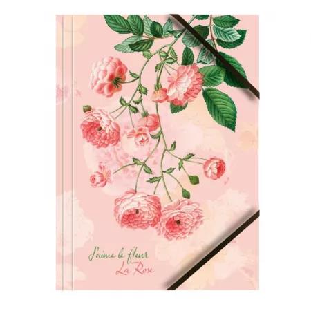 TETIS TECZKA A4 Z GUMKĄ NAROŻNĄ ROŻE    350G BT601-D2 /6/