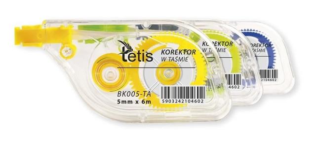 TETIS KOREKTOR W TAŚMIE 5MMx6M BK005-TA MIX KOL /18/