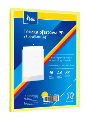 TETIS TECZKA OFERTOWA A4 PP 10 KOSZULEK ŻÓŁTA BT630-Y10