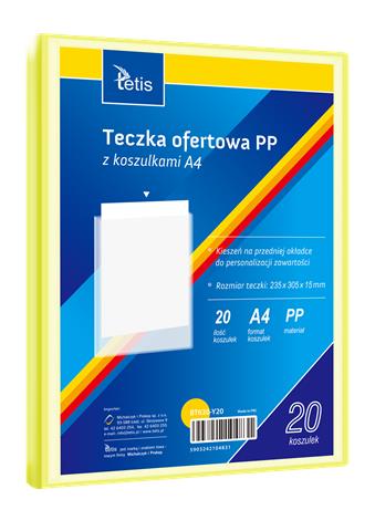 TETIS TECZKA OFERTOWA A4 PP 20 KOSZULEK ŻÓŁTA BT630-Y20