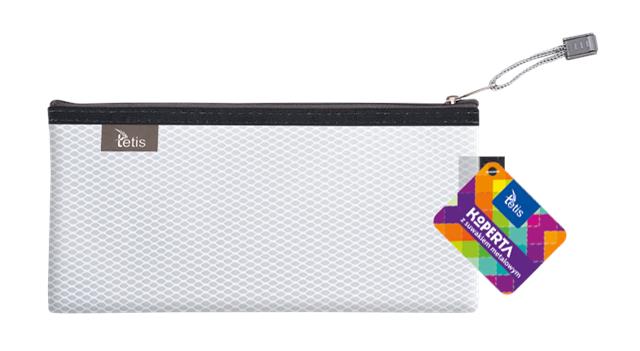 TETIS KOPERTA DL Z SUWAKIEM METALOWYM   BIAŁA 24x12cm A`1 BT609-B