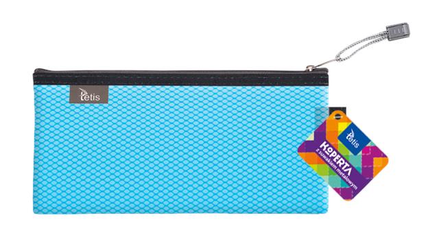 TETIS KOPERTA DL Z SUWAKIEM METALOWYM   NIEBIESKA 24x12cm A`1 BT609-N