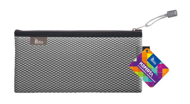 TETIS KOPERTA DL Z SUWAKIEM METALOWYM   CZARNA 24x12cm A`1 BT609-V