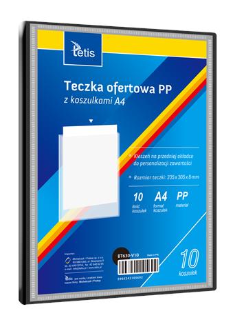 TETIS TECZKA OFERTOWA A4 PP 10 KOSZULEK CZARNA BT630-V10
