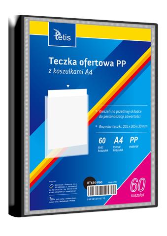 TETIS TECZKA OFERTOWA A4 PP 60 KOSZULEK CZARNA BT630-V60