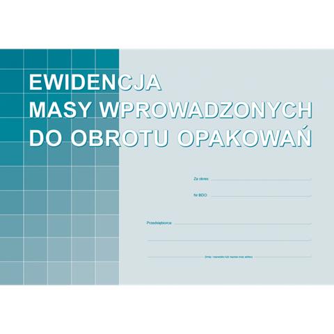 DRUK-S-220-1 EWIDENCJA MASY WPROWADZONYCHDO OBROTU OPAKOWAŃ A4