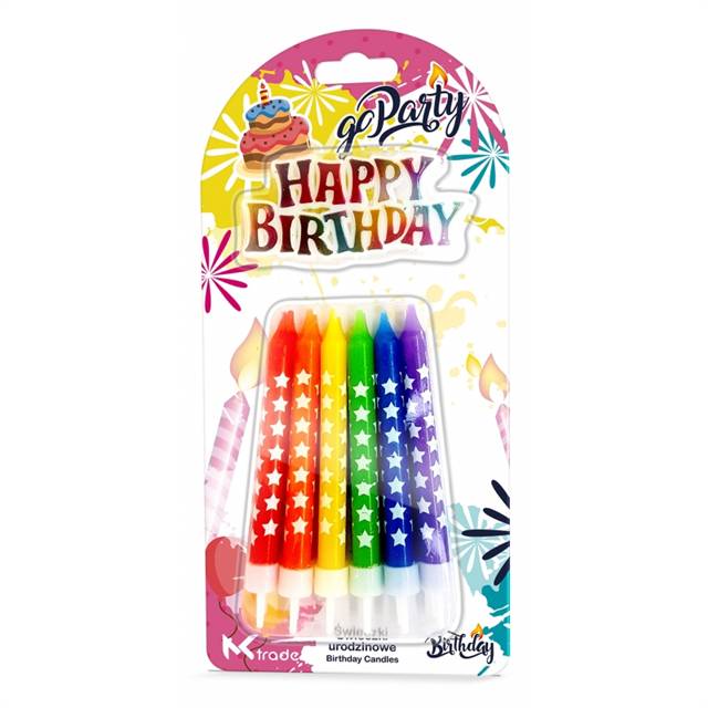 MK TRADE ŚWIECZKA URODZINOWA SH-170 A'12KOLOROWE GRUBE GWIAZDKI