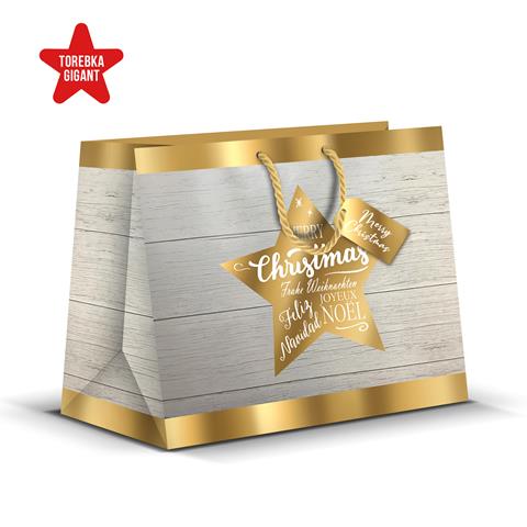 TORBA OZDOBNA 39*34*20cm DELTA TXX-415BNb GWIAZDKA-BN /10/