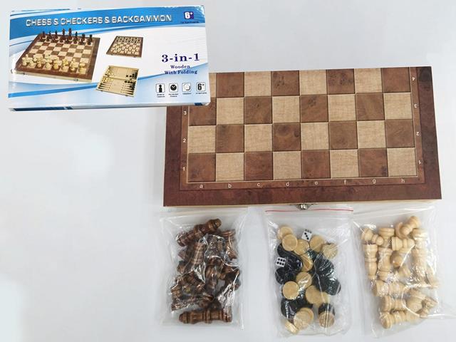 GRA SZACHY DREWNIANE 3W1 009722 CZAPSKA