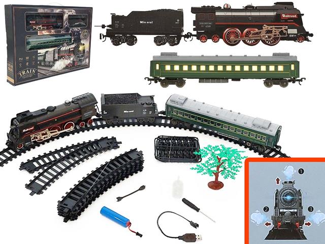 KOLEJKA ZESTAW Z POCIĄGIEM EL ŚWIATŁO DŹWIĘK CZAPSKA 010922