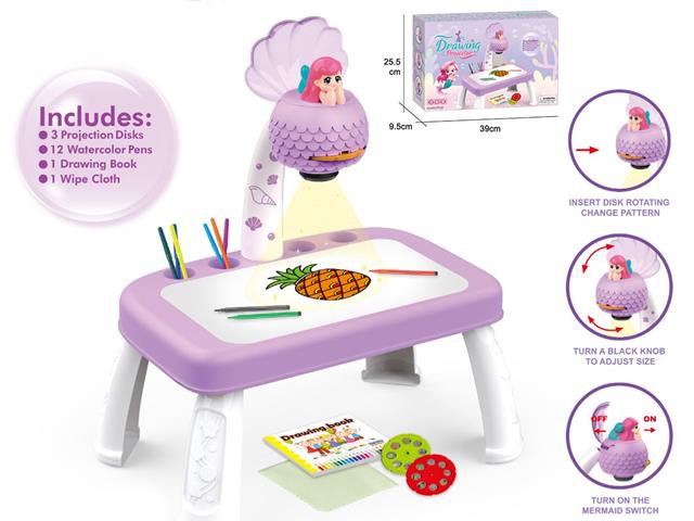 TABLICA Z PROJEKTOREM SYRENKA 43X29X44CM CZAPSKA