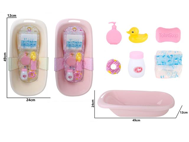 WANIENKA DO KĄPIELI LALKI + AKCESORIA 24X49X12CM CZAPSKA 012911