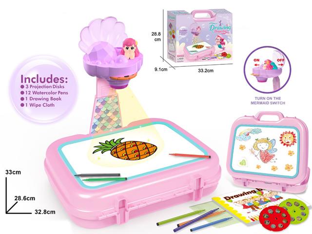 PROJEKTOR SYRENKA Z WALIZKĄ-STOLIKIEM DO RYSOWANIA 32,8X28,6X33CM CZAPSKA