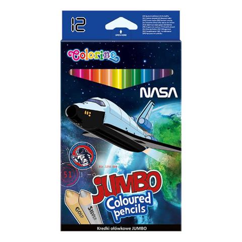 COLORINO KREDKI OŁÓWKOWE 12 KOLORÓW JUMBO TRÓJKĄTNE NASA 21450PTR PATIO /12/