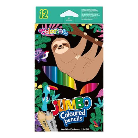 COLORINO KREDKI OŁÓWKOWE 12 KOLORÓW JUMBO TRÓJKĄTNE WILDKID 22037PTR PATIO /12/