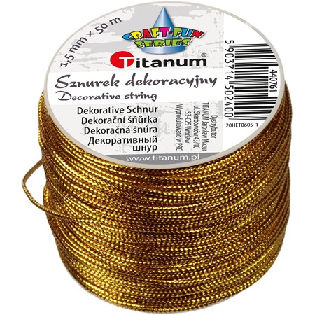 TITANUM SZNUREK DEKORACYJNY 1.5MMX50M ZŁOTY 440761