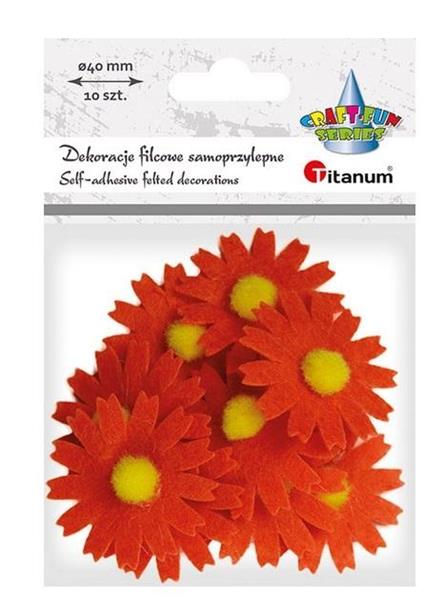 titanum dekoracje filcowa a'10 kwiaty pomarańczowe 472603