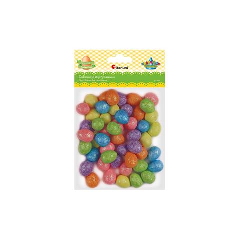 TITANUM-WN JAJKA STYROPIANOWE 50SZT BROKATOWE MIX KOLOR 491046