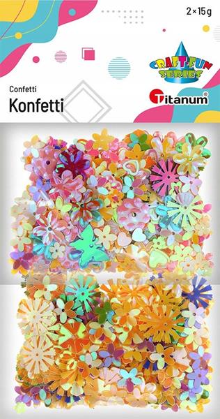 titanum konfetti mix wzorów żółta tonacja 2x15g 612857