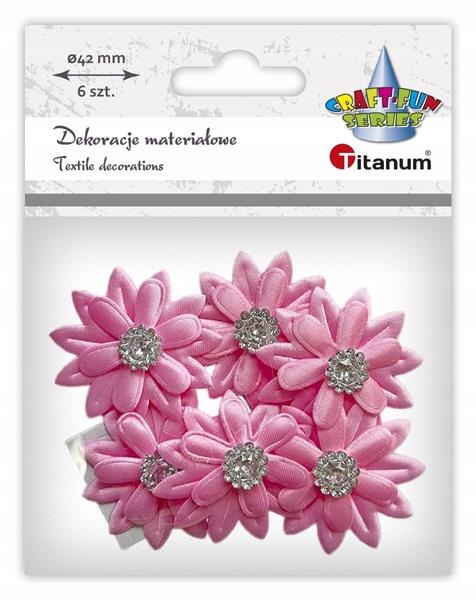 titanum dekoracje materiałowe a'6 kwiaty różowe 615504