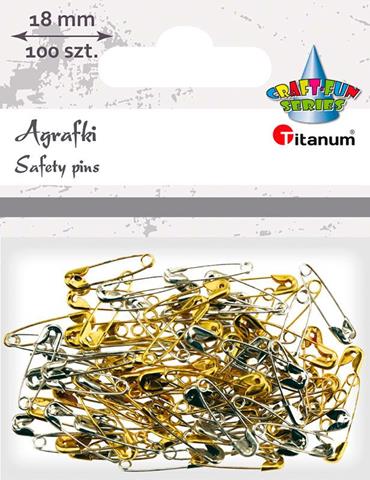 TITANUM AGRAFKI MINI ZŁ/SR 1,8CM A`100