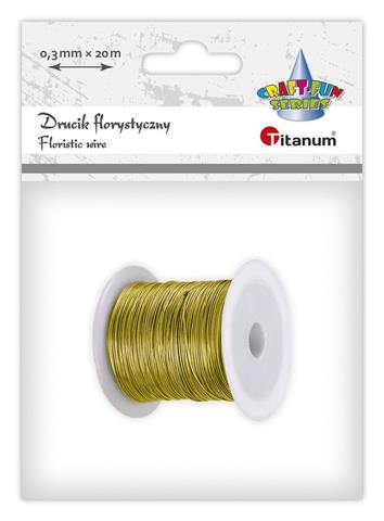 TITANUM DRUCIK FLORYSTYCZNY 0,3MM/20M ZŁOTY