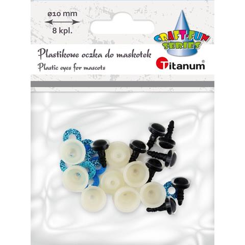 TITANUM OCZY DO MASKOTEK NIEBIESKIE 10MM*/8KPL