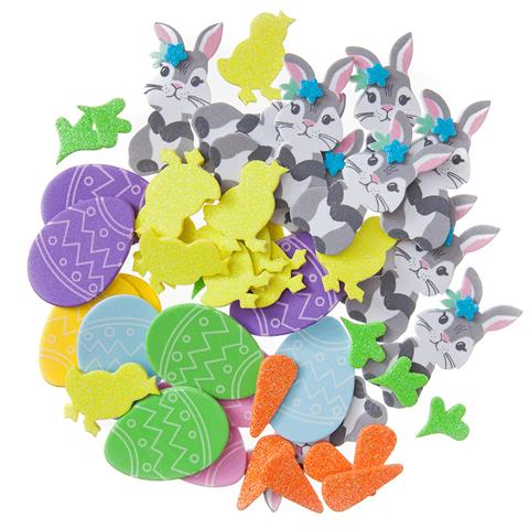 DP CRAFT NAKLEJKI Z PIANKI KRÓLICZKI,KURCZAKI,PISANKI I MARCHEWKI 48SZT