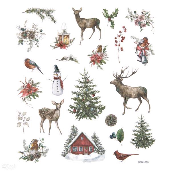 DP CRAFT NAKLEJKI BROKATOWE - LOVEBLE CHRISTMAS NATURE 23SZT DPNK-155