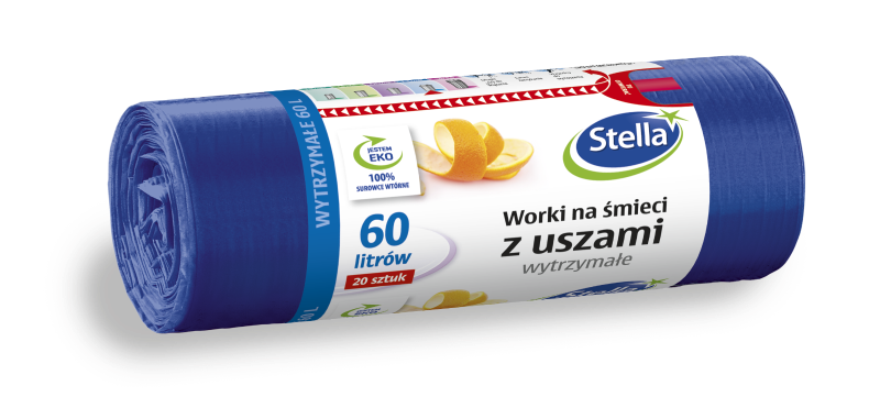 stella worki na śmieci 60l/20szt z uszami wytrzymałe wns-9725 /20/