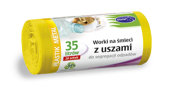 stella worki na śmieci 35l/20szt z uszami do segregacji odpadów plastik,metal   wns-2204/20/