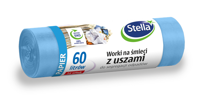 stella worki na śmieci 60l/14szt/papier/ zuszami do segregacji odpadów wns-5151 /20/