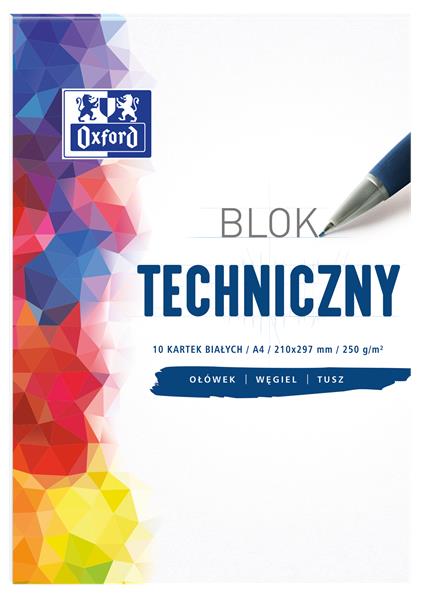 OXFORD BLOK TECHNICZNY A4 10K BIAŁY     250G/M2 400093199 HAMELIN /20/