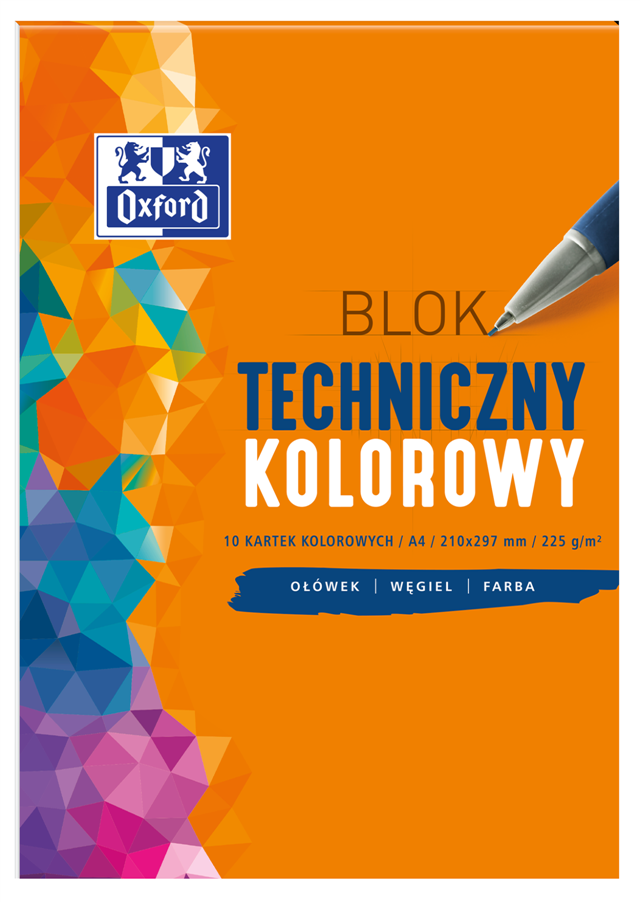 OXFORD BLOK TECHNICZY A4 KOLOROWY 10K   225 G/M2 400093230 HAMELIN /20/