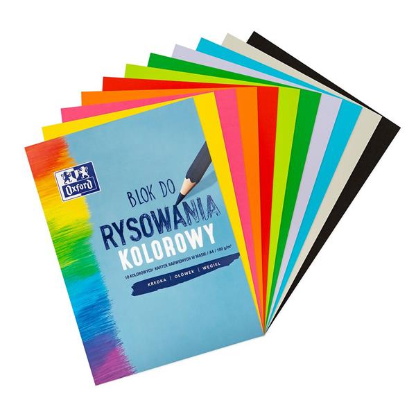OXFORD BLOK RYSUNKOWY A4 KOLOROWY 10K   100G/M2 BARWIONY W MASIE HAMELIN /20/