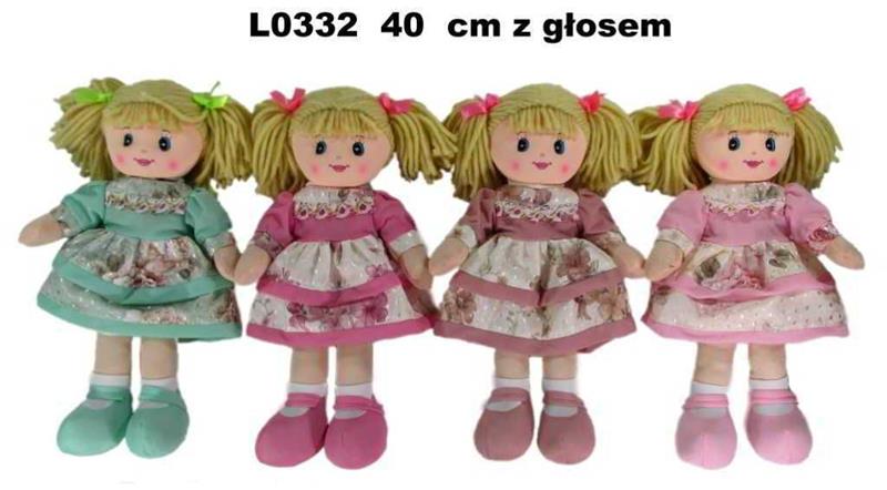 SUNDAY LALKA PRZYTULANKA 40CM Z GŁOSEM 4WZORY L0332