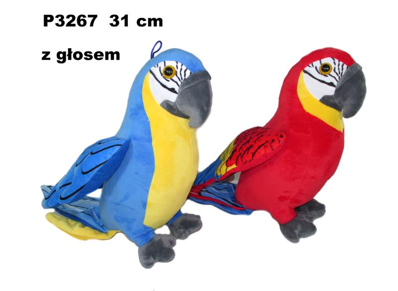 sunday papuga 31cm z głosem 2 kolory    p3267