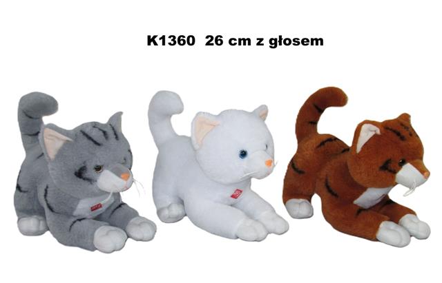 SUNDAY KOT LEŻĄCY 26CM 3 KOL. Z GŁOSEM K1360