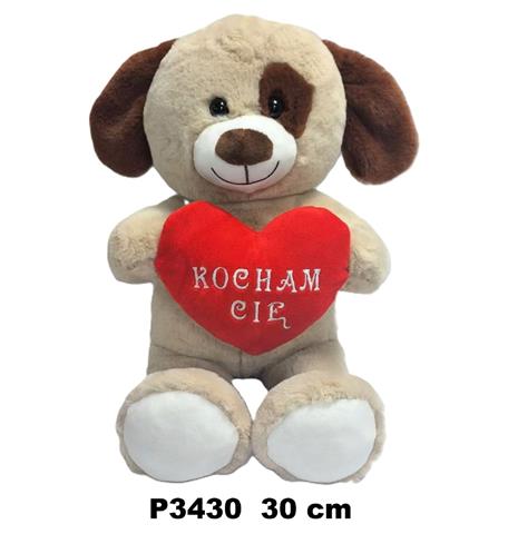 SUNDAY PIES Z SERCEM 30CM P3430  WALENTYNKA