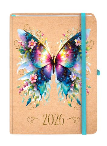 ANTRA KALENDARZ 2026 KSIĄŻKOWY A5 TYGODNIOWY KRAFT MOTYL TNS