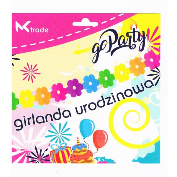 mk trade girlanda urodzinowa kwiatki    gf-058