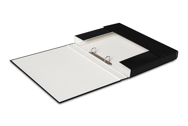VAUPE TECZKA A4 BOX Z MECHANIZMEM RINGOWYM 4CM CZARNA Z GUMKĄ