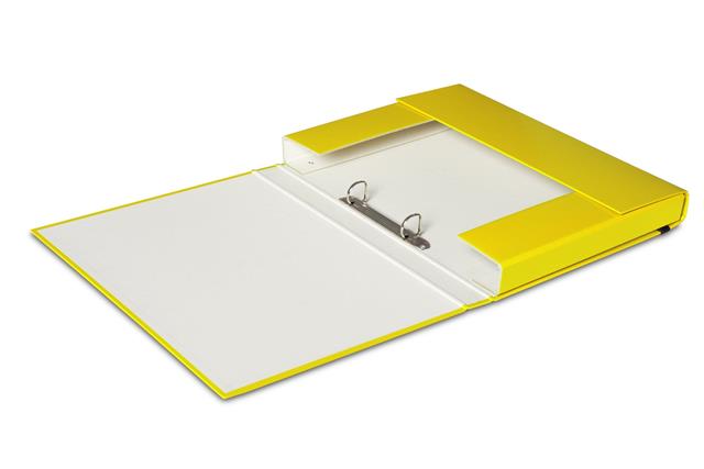 VAUPE TECZKA A4 BOX Z MECHANIZMEM RINGOWYM 4CM ŻÓŁTA Z GUMKĄ