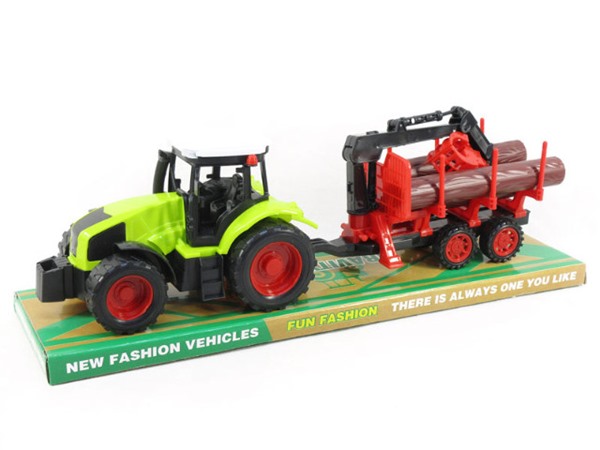 BIGTOYS TRAKTOR Z DREWNEM 40CM BA8417