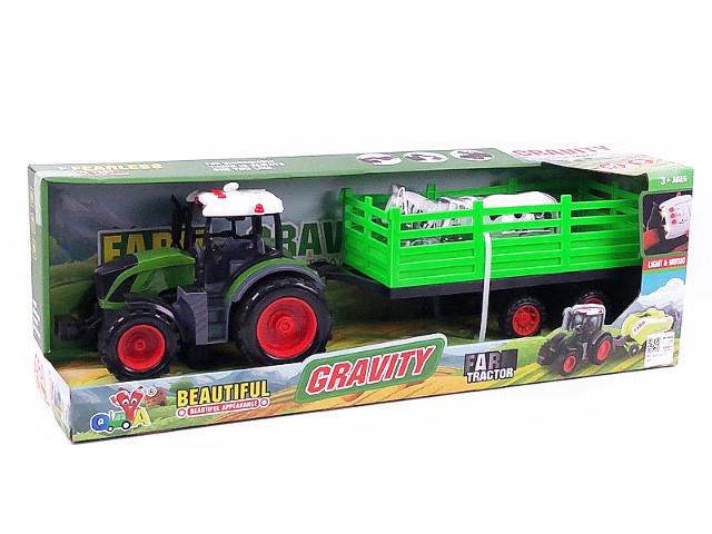 BIGTOYS TRAKTOR PRZYCZEPA ZE ZWIERZĘTAMI ŚWIATŁO/DŹWIĘKBA4476