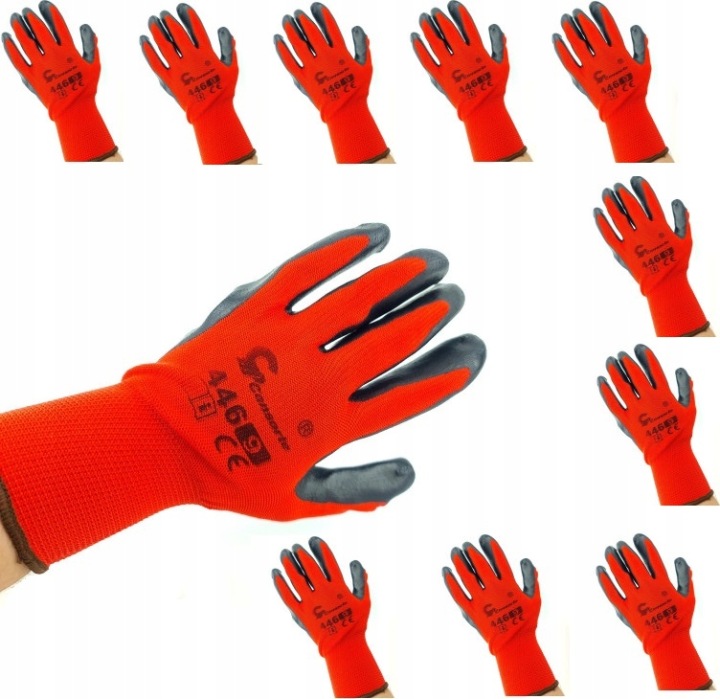 FOLCOM RĘKAWICE OCHRONNE 446-9 CZARNO-CZERWONE /12/