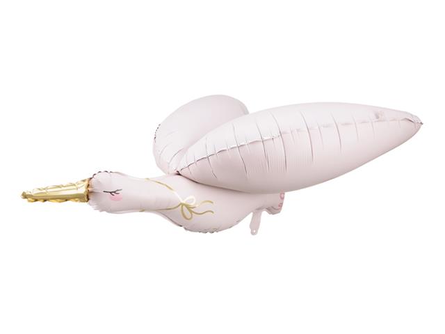Balon foliowy Bocian, 103x60 cm, jasny różowy PARTYDECO