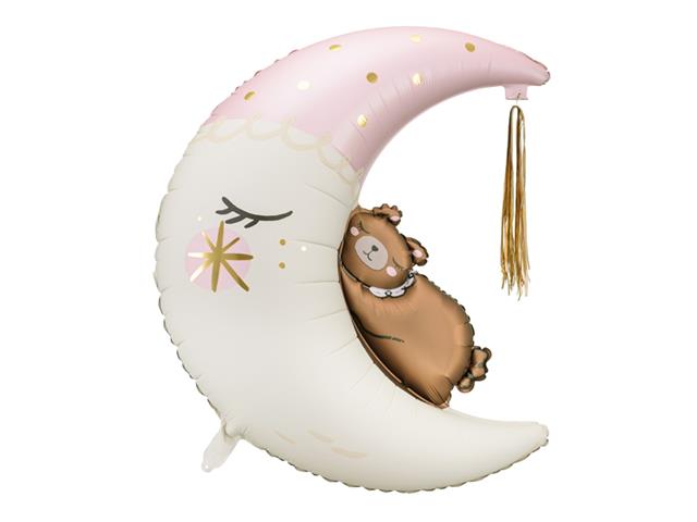 Balon foliowy Miś na księżycu, 80x98 cm, mix PARTYDECO