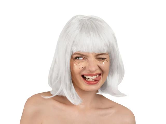 PERUKA KLEOPATRA, BIAŁA PARTYDECO